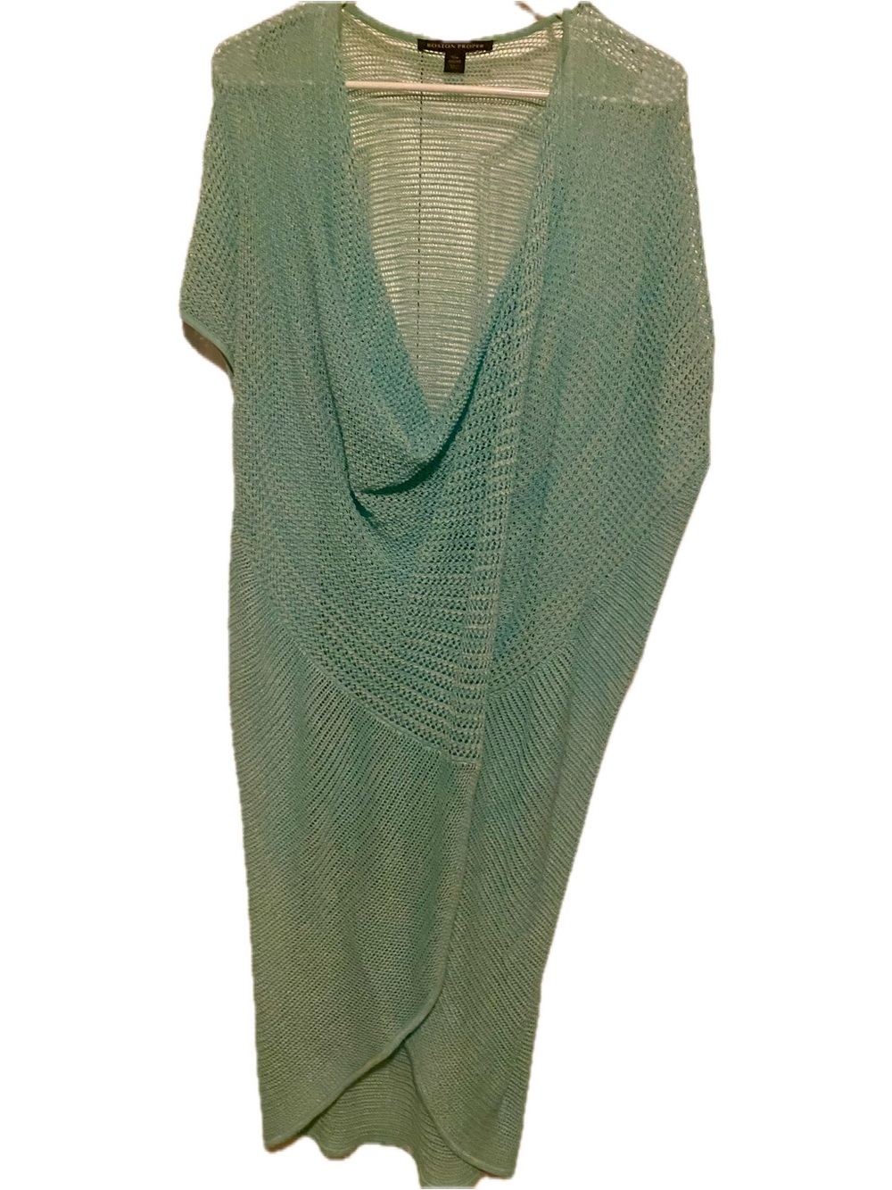 Boston Proper Mint Open-Knit Cowl Turtleneck Sweater Dress